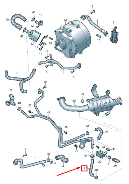 NEW AUDI A8 4N ENGINE COOLANT FEED HOSE 059121445M