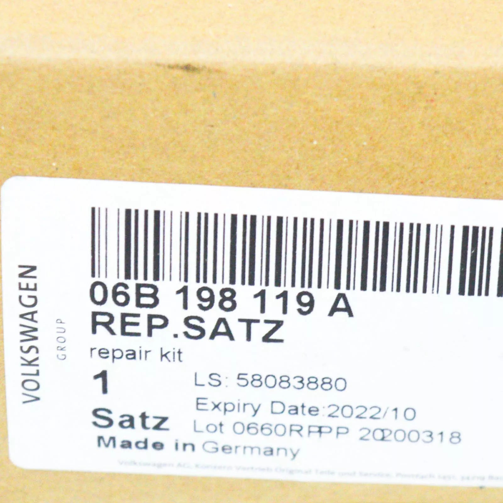 NEW AUDI A4 B6 TIMING BELT KIT WATER PUMP TENSIONER PULLEY 06B198119A ORIGINAL