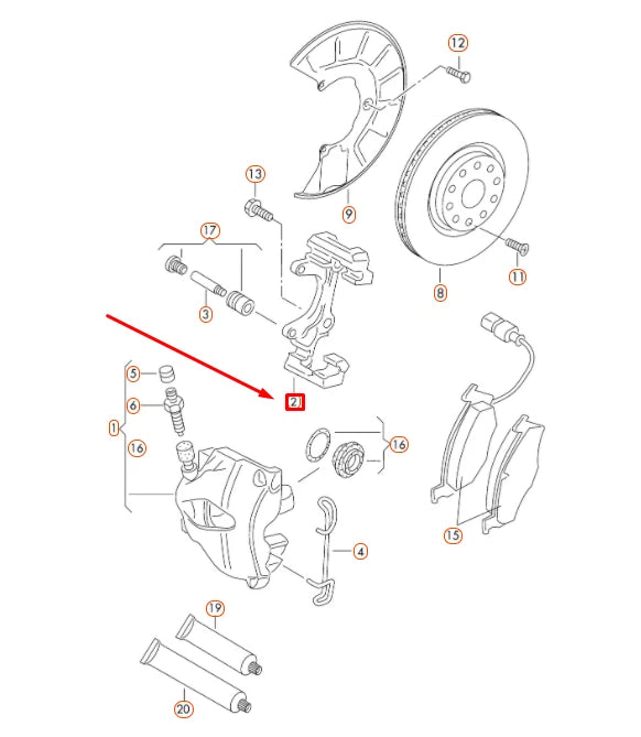 NEW VOLKSWAGEN BEETLE A5 FRONT BRAKE CALIPER CARRIER 5N0615125A ORIGINAL