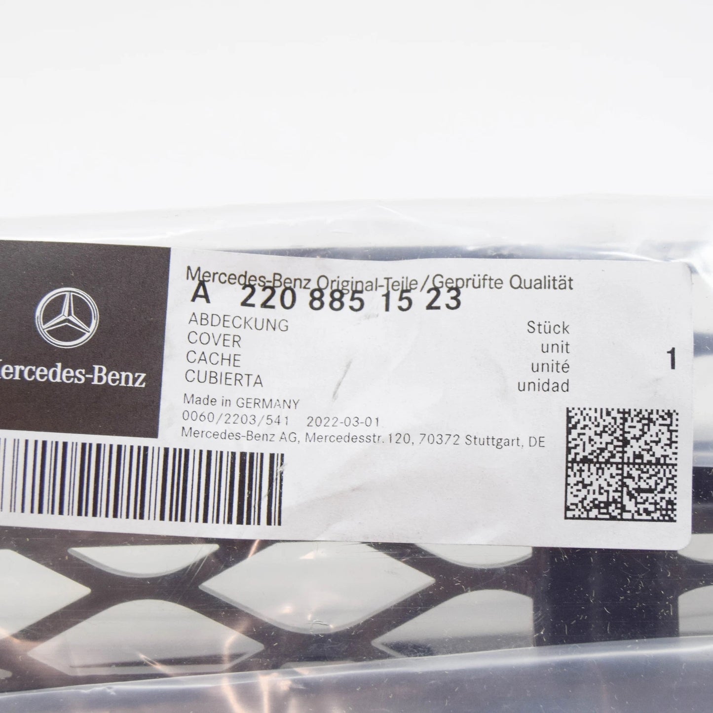 NEW MERCEDES-BENZ S-CLASS W220 FRONT BUMPER LOWER GRILLE A2208851523 ORIGINAL