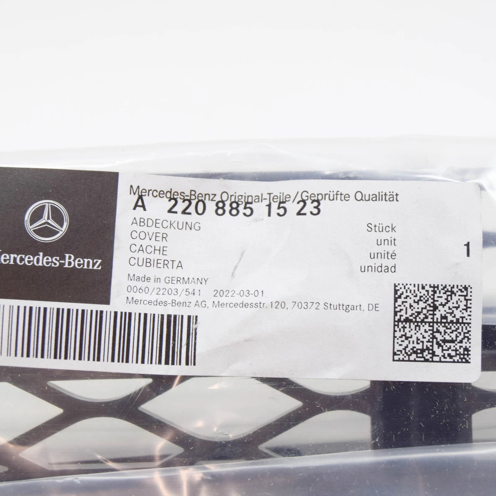 NEW MERCEDES-BENZ S-CLASS W220 FRONT BUMPER LOWER GRILLE A2208851523 ORIGINAL