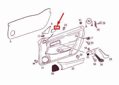 NEW MB SLK R170 FRONT LEFT DOOR MIRROR COVER A1707270588 ORIGINAL
