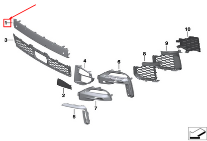 new bmw x5 g05 front bumper trim 51118099662 original