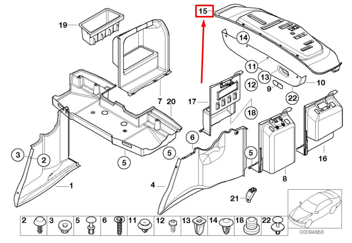 NEW BMW 5 E39 TRUNK LID TRIM PANEL 51498186808 8186808 ORIGINAL