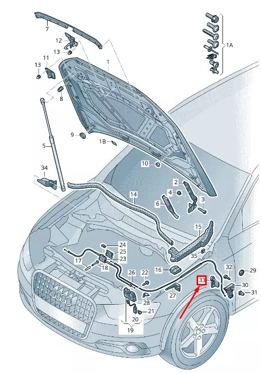 NEW AUDI RSQ3 8U BONNET RELEASE HANDLE LHD 8U18235334PK