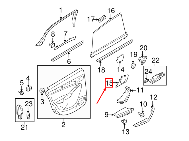 NEW AUDI A4 AVANT B8 REAR LEFT DOOR SPEAKER GRILLE 8K00354354PK ORIGINAL