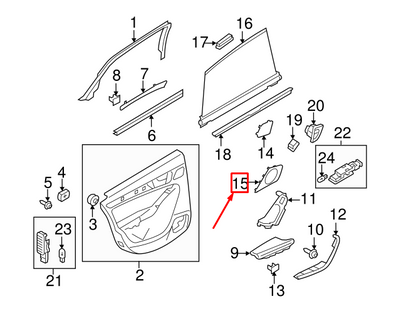 NEW AUDI A4 AVANT B8 REAR LEFT DOOR SPEAKER GRILLE 8K00354354PK ORIGINAL