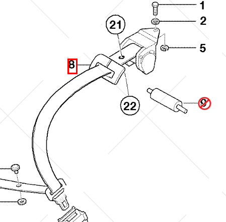 new bmw 7 e38 rear seat belt trim cover guide 51468208256 8208256 original