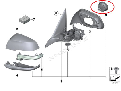 NEW BMW 3 F30 LEFT WING MIRROR ADJUSTOR MOTOR 67137292347 7292347 2016