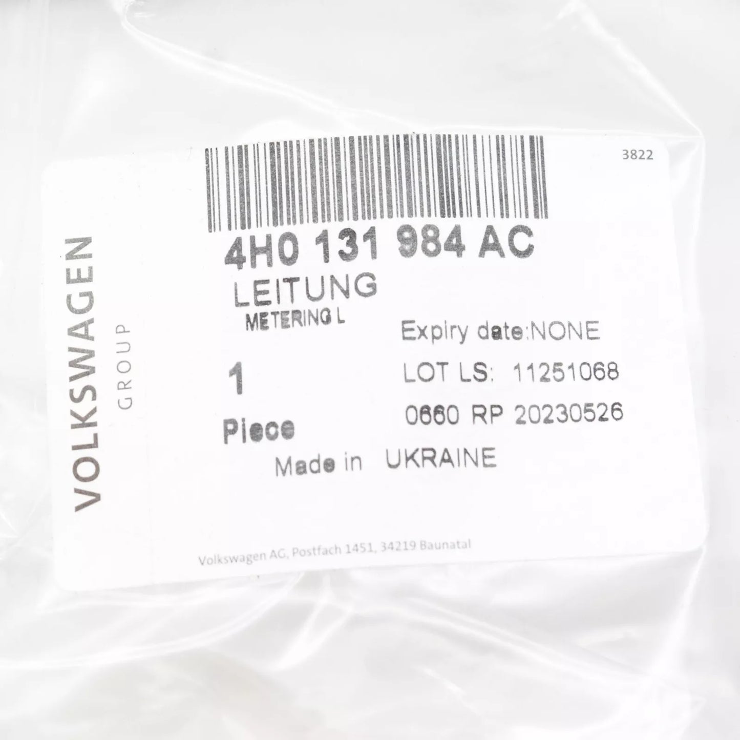 NEW AUDI A8 4H REAR SIDE METERING PRESSURE LINE 4H0131984AC ORIGINAL