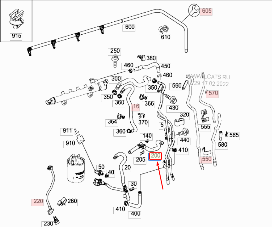 NEW MERCEDES-BENZ VIANO W639 FUEL HOSE A6510700400 ORIGINAL
