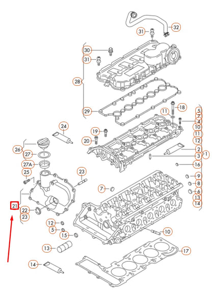 NEW VOLKSWAGEN GOLF 5K MK6 ENGINE TIMING COVER 07K109283E ORIGINAL