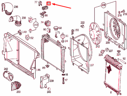 NEW MERCEDES-BENZ E W210 RADIATOR RUBBER MOUNTING A2025041112 ORIGINAL
