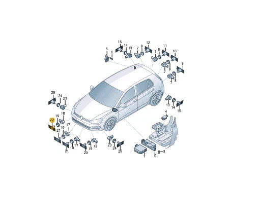 NEW VOLKSWAGEN GOLF MK7 FRONT BUMPER RIGHT PARKTRONIC HOLDER 5G0919494G ORIGINAL