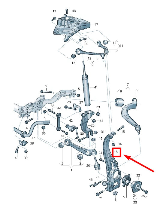 NEW AUDI Q7 4M FRONT LEFT STEERING KNUCKLE 4M0407253K ORIGINAL