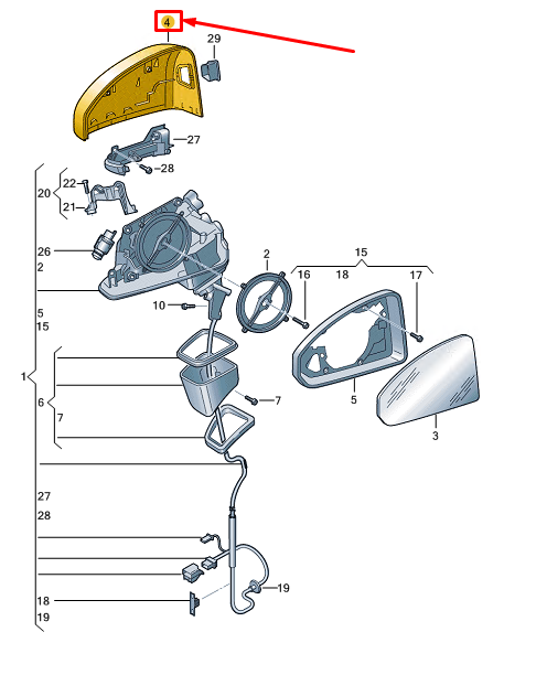 new audi a3 sportback 8y left exterior mirror cap lhd 8y1857527b3q7 original