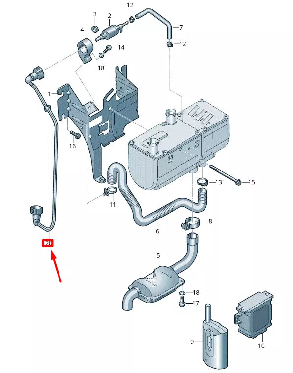 NEW VOLKSWAGEN CRAFTER 2F AUXILIARY HEATER FUEL LINE 2E0819887F
