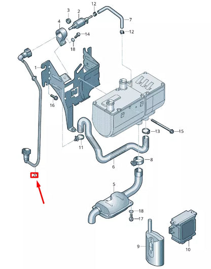 NEW VOLKSWAGEN CRAFTER 2F AUXILIARY HEATER FUEL LINE 2E0819887F