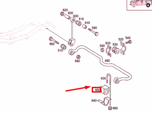NEW MERCEDES-BENZ G W463 FRONT TORSION RUBBER MOUNTING A4603230185 ORIGINAL