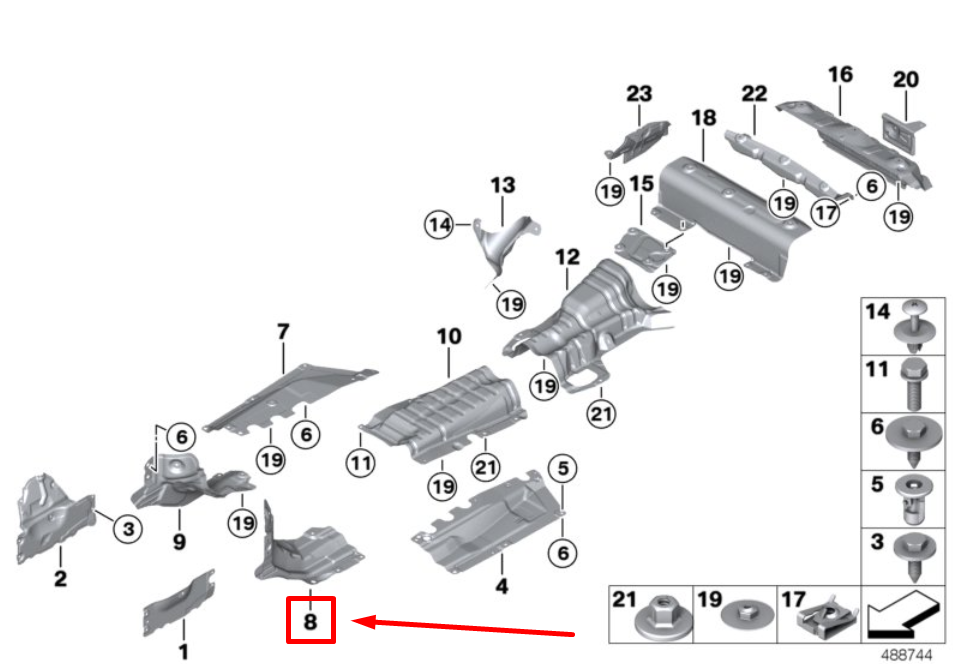 new bmw 2 cabrio f23 left bulkhead heat insulation 51487241765 7241765 original