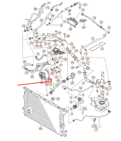 NEW AUDI A8 D4 RADIATOR LOWER RETURN COOLANT HOSE 4H0122055B ORIGINAL