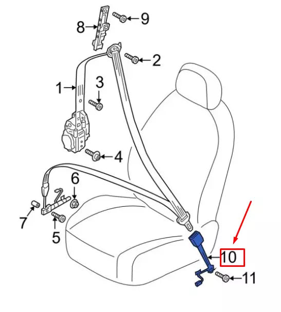 NEW AUDI Q7 4M FRONT SEAT BUCKLE 8W0857755AMNB 8W0857755A MNB ORIGINAL