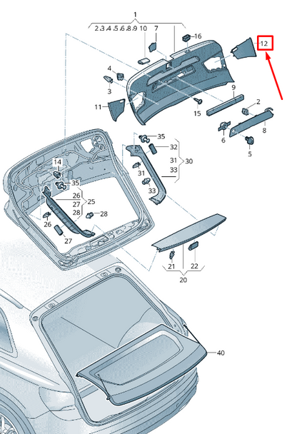 NEW AUDI Q3 F3 REAR RIGHT TAIL LIGHT ACCESS COVER 83F8676584PK ORIGINAL