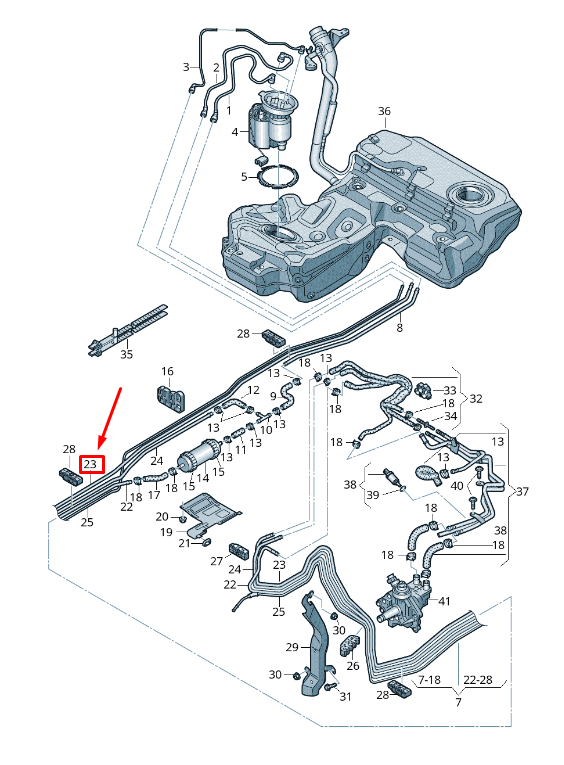 new audi a6 avant c7 fuel return line 4g0201547e original