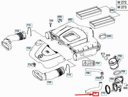 NEW MERCEDES-BENZ GL X164 AIR CLEANER TO AIR PUMP HOSE A2731420283 ORIGINAL