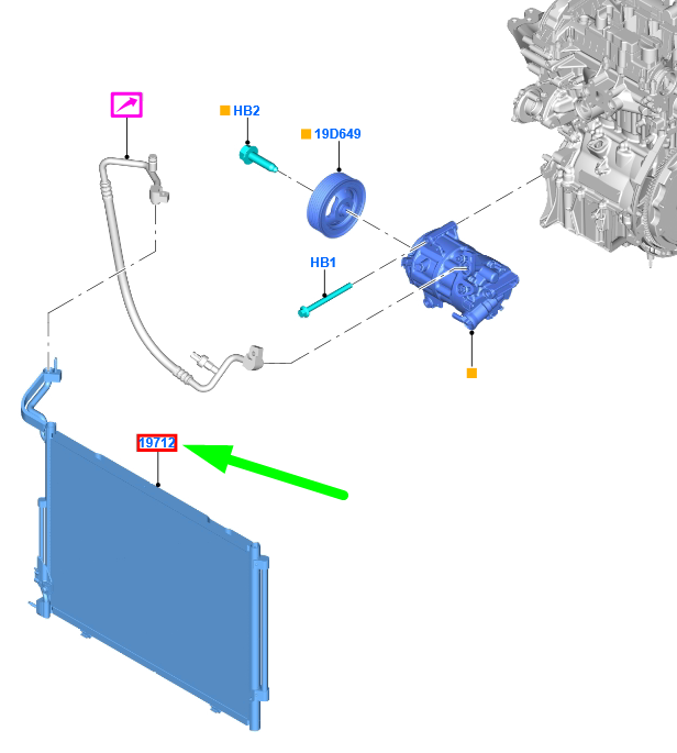 new ford fiesta mk7 air conditioning condenser 2112501 h6bh-19710-ab original