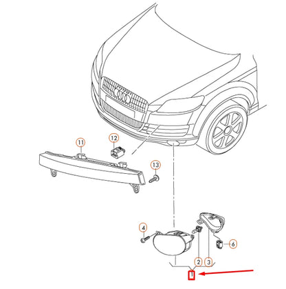 NEW AUDI Q7 4L FRONT RIGHT HALOGEN FOG LIGHT 8P0941700A ORIGINAL