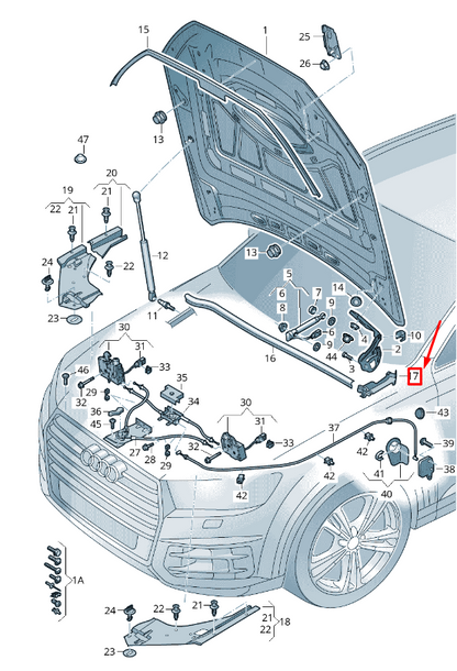 NEW AUDI Q7 4M FRONT LEFT FENDER END COVER SEAL 4M0821169C ORIGINAL