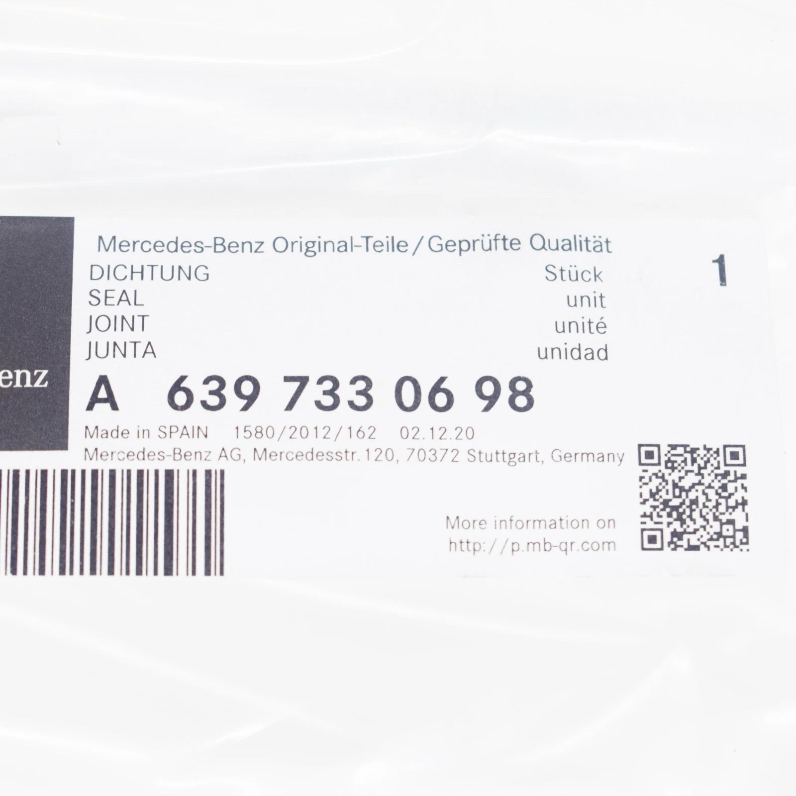 NEW MERCEDES-BENZ VITO W639 LEFT SLIDING DOOR GASKET A6397330698 ORIGINAL