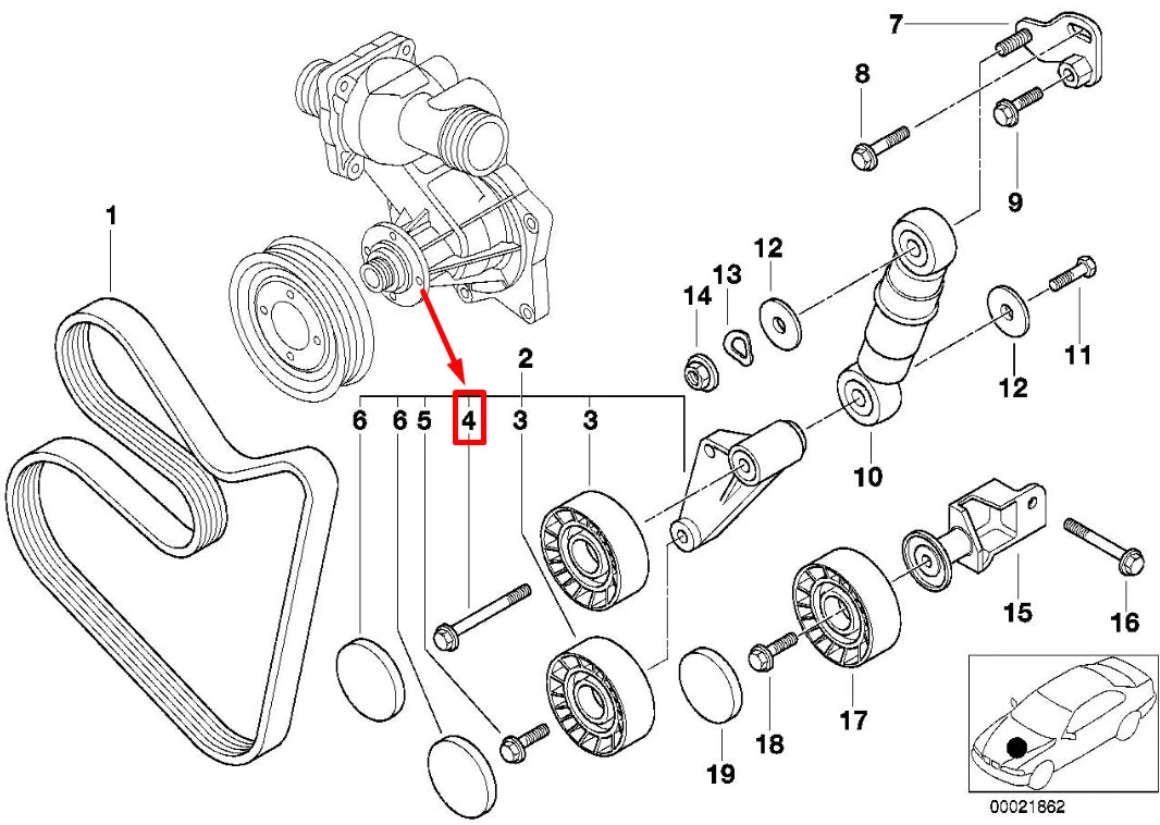 NEW BMW X5 E53 IDLER PULLEY BOLT 11281435115 1435115 ORIGINAL