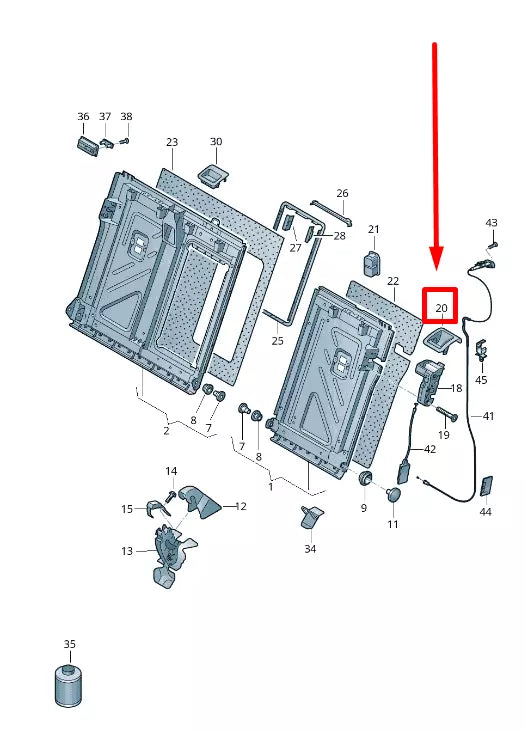 NEW VW PASSAT B8 REAR LEFT SEAT RELEASE LOCKING COVER TRIM 3G0885893A82V