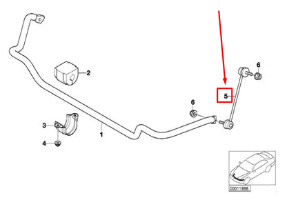 NEW BMW 3 E46 FRONT LEFT STABILIZER LINK 6751079 31356751079 ORIGINAL