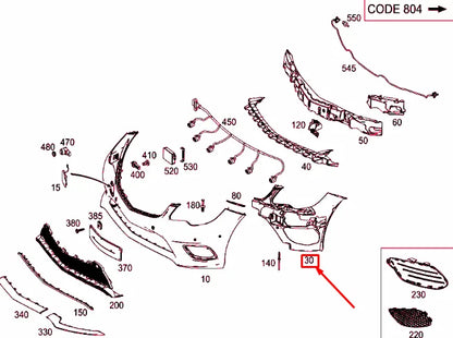 NEW MERCEDES-BENZ E C207 FRONT RIGHT BUMPER MOUNTING A2078852065