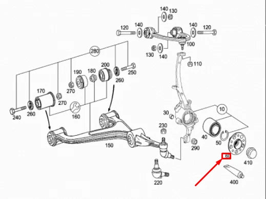 NEW MERCEDES-BENZ E W211 FRONT WHEEL HUB FLANGE A2203370045 ORIGINAL