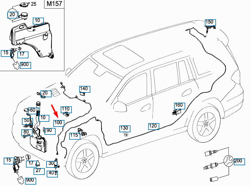 NEW MERCEDES-BENZ GLE W166 WIPER NOZZLE HOSE A1668600992 ORIGINAL