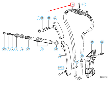 new bmw m3 e36 upper camshaft chain slide rail 11311317339 1317339 original