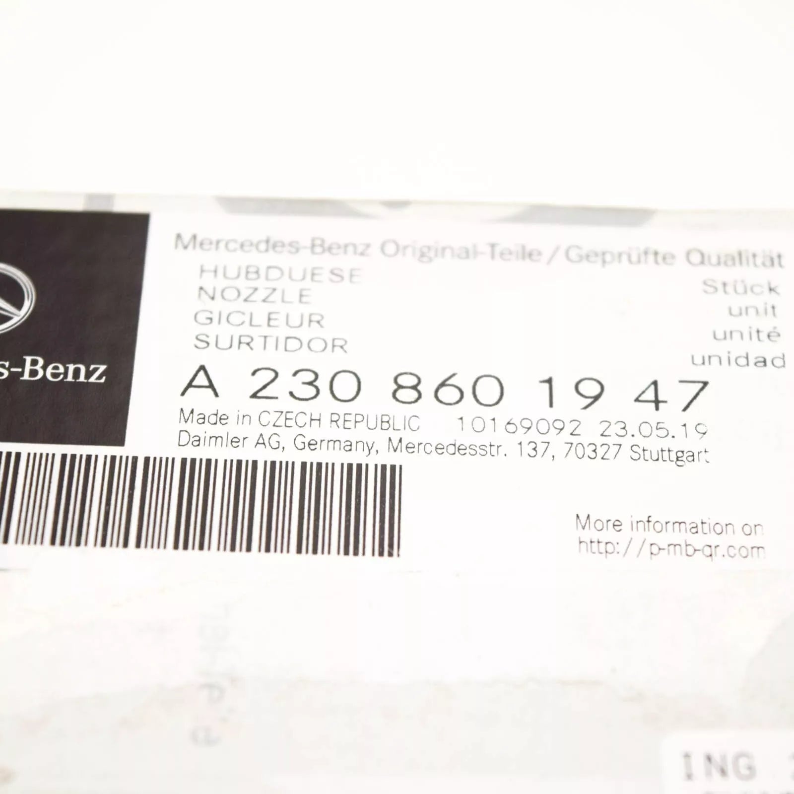 NEW MERCEDES-BENZ SL R230 LEFT SIDE HEADLAMP WASHER A2308601947 ORIGINAL