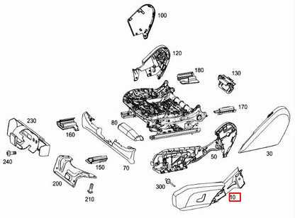 NEW MERCEDES-BENZ C W205 FRONT RIGHT SEAT COVER TRIM A20591916229051