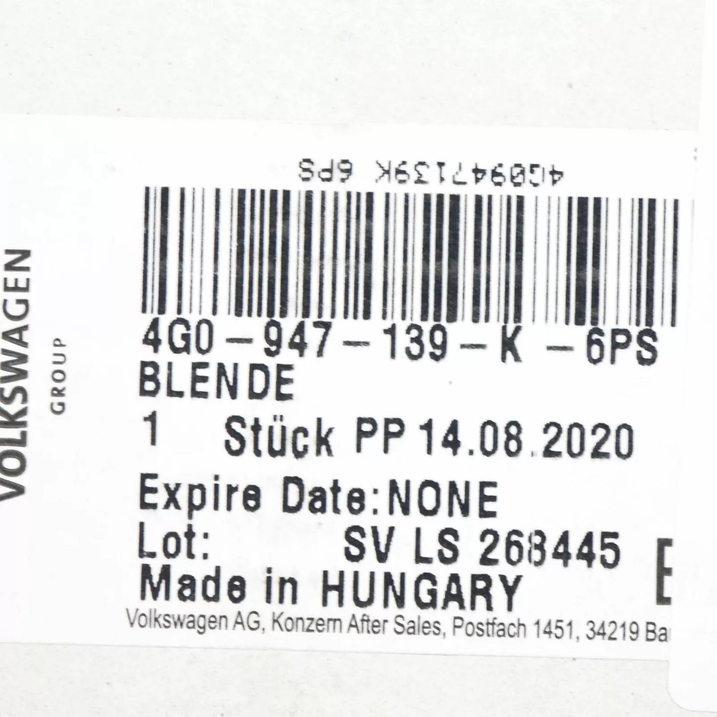 NEW AUDI A6 RS6 C7 INTERIOR READING LIGHT COVER TRIM FRAME 4G0947139K6PS