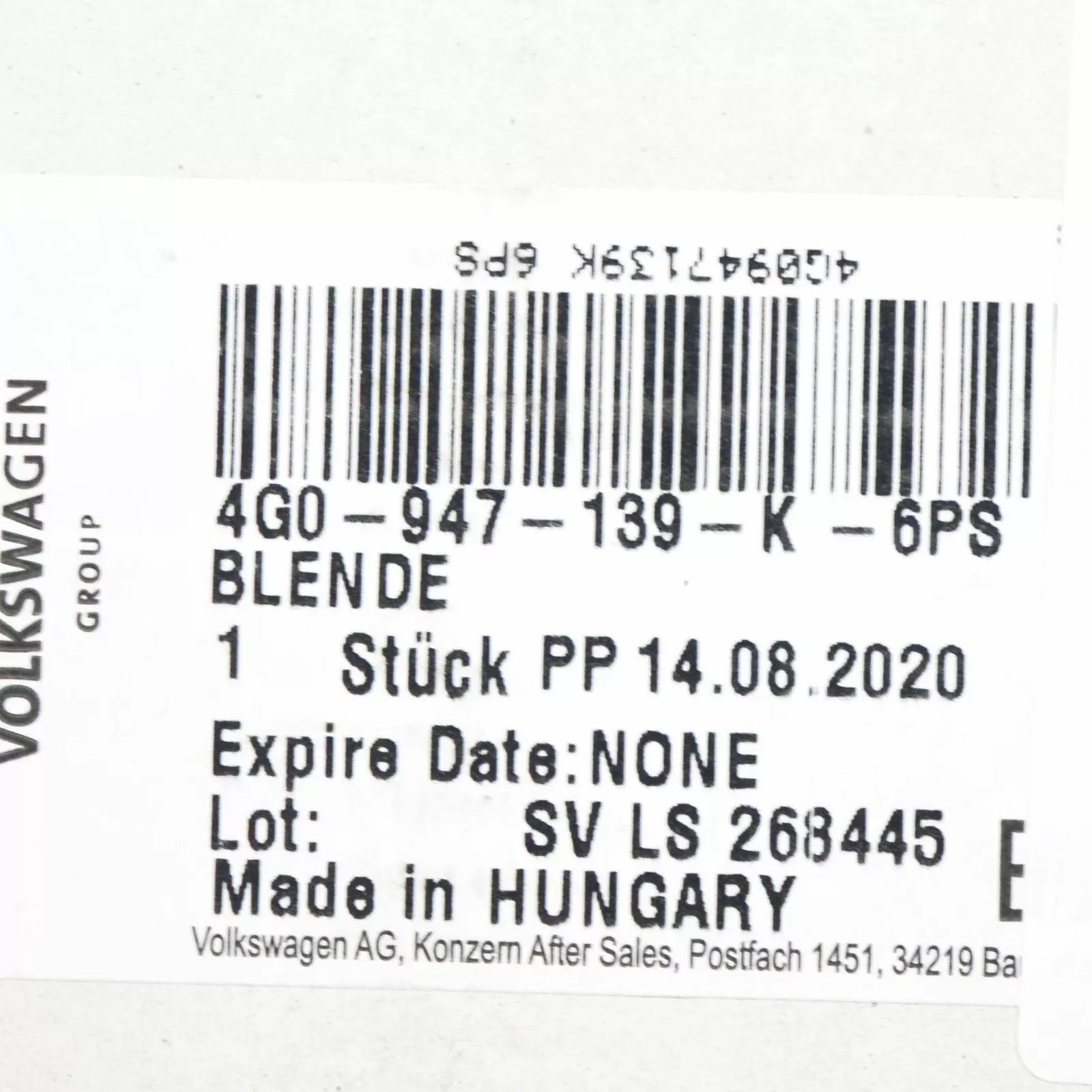 NEW AUDI A6 RS6 C7 INTERIOR READING LIGHT COVER TRIM FRAME 4G0947139K6PS