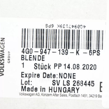 NEW AUDI A6 RS6 C7 INTERIOR READING LIGHT COVER TRIM FRAME 4G0947139K6PS