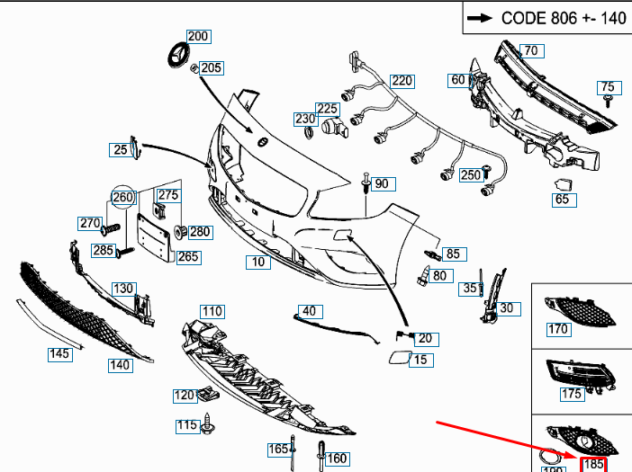 new mercedes-benz a w176 front bumper right grille cover a1768850822 original