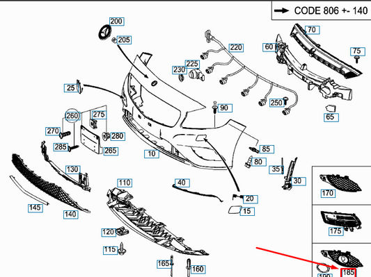 new mercedes-benz a w176 front bumper right grille cover a1768850822 original