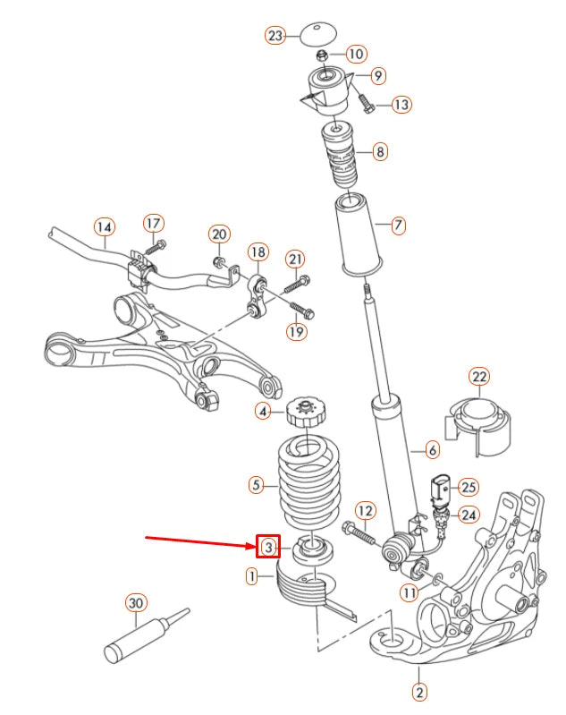NEW AUDI A4 B8 REAR LOWER SPRING RUBBER PAD 8K0512297E ORIGINAL