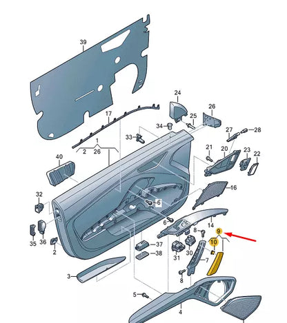 NEW AUDI TT FV MK3 FRONT RIGHT DOOR PULL HANDLE TRIM 8S0867586A1NK
