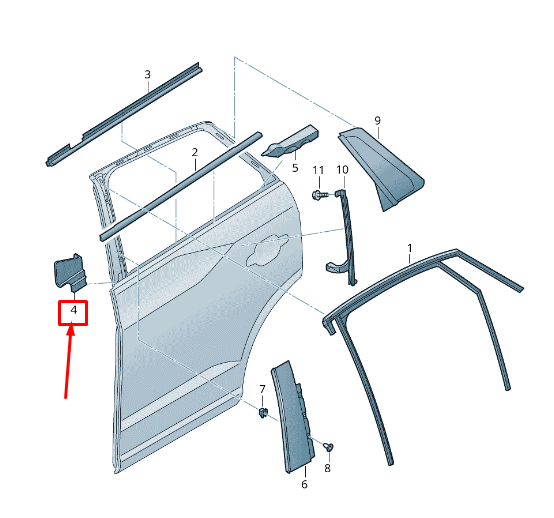 new audi q2 ga rear left door seal 81a867415 original